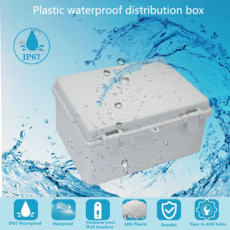 

Водонепроницаемая уличная коробка IP67, инженерная пластиковая базовая коробка из АБС-пластика, блок питания для наружного мониторинга