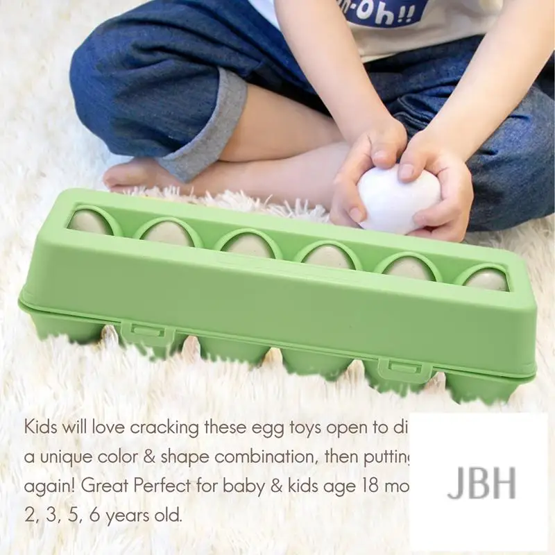 

WJ-12Pcs Easter Dinosaur Eggs Sensory Early Learning Fine Motor Skills Educational Color Shape Puzzle Gifts