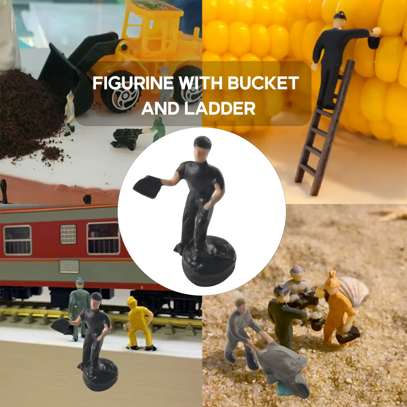 Новые 25 шт. фигурки 1:87, раскрашенные фигурки, миниатюры железнодорожников с ведром и лестницей