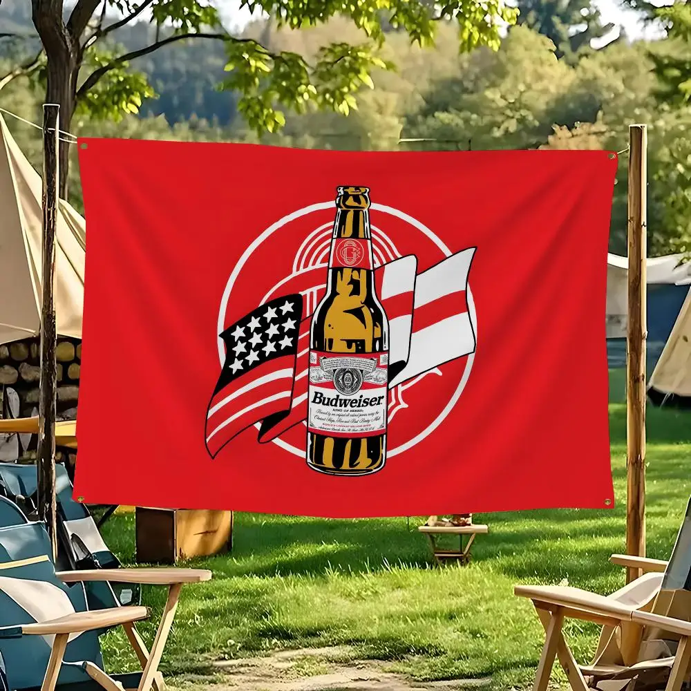 Beer B-budweisers Flags Flags for Room, Bedroom, Home, Outdoor, Wall Hanging, Concert Print, Art Banner