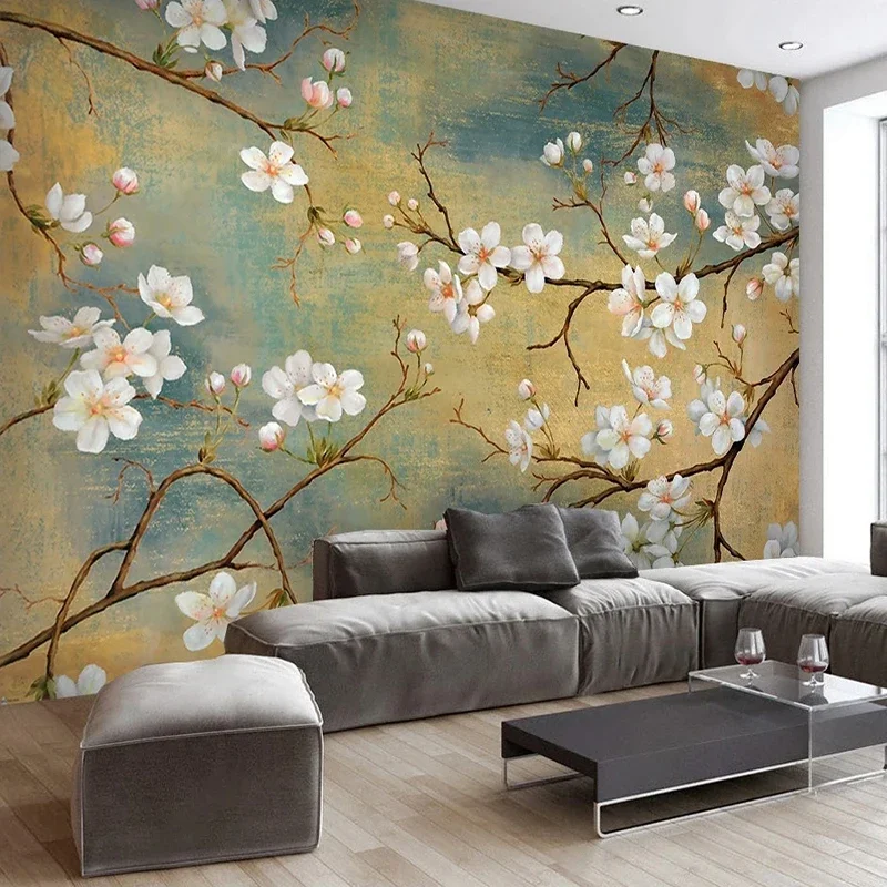 

European Vintage Flowers And Birds Mural 3D Wallpaper For Wall Living Room TV Sofa Bedroom Home Decor Wall Cloth Papel Tapiz