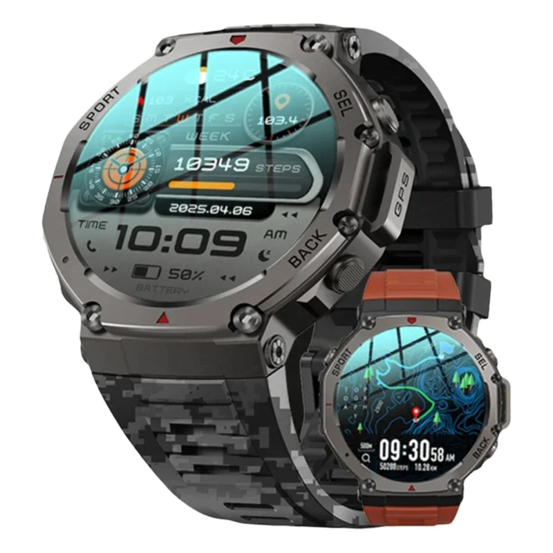 T-Rex 3 Ultra Built-in Dual-band GPS Smartwatch 10ATM Waterproof 48mm AMOLED Compass 170 Sport Durable Military Smart Watch 2025