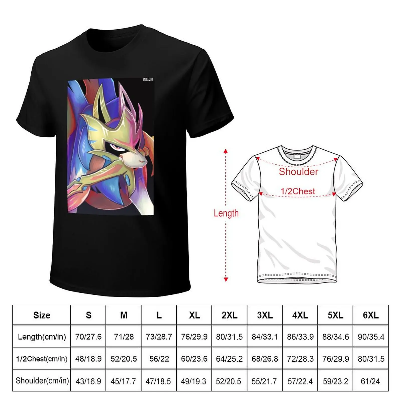 Zacian T-Shirt custom t shirt graphic shirts funny shirt cotton cotton man t-shirts mens fashion