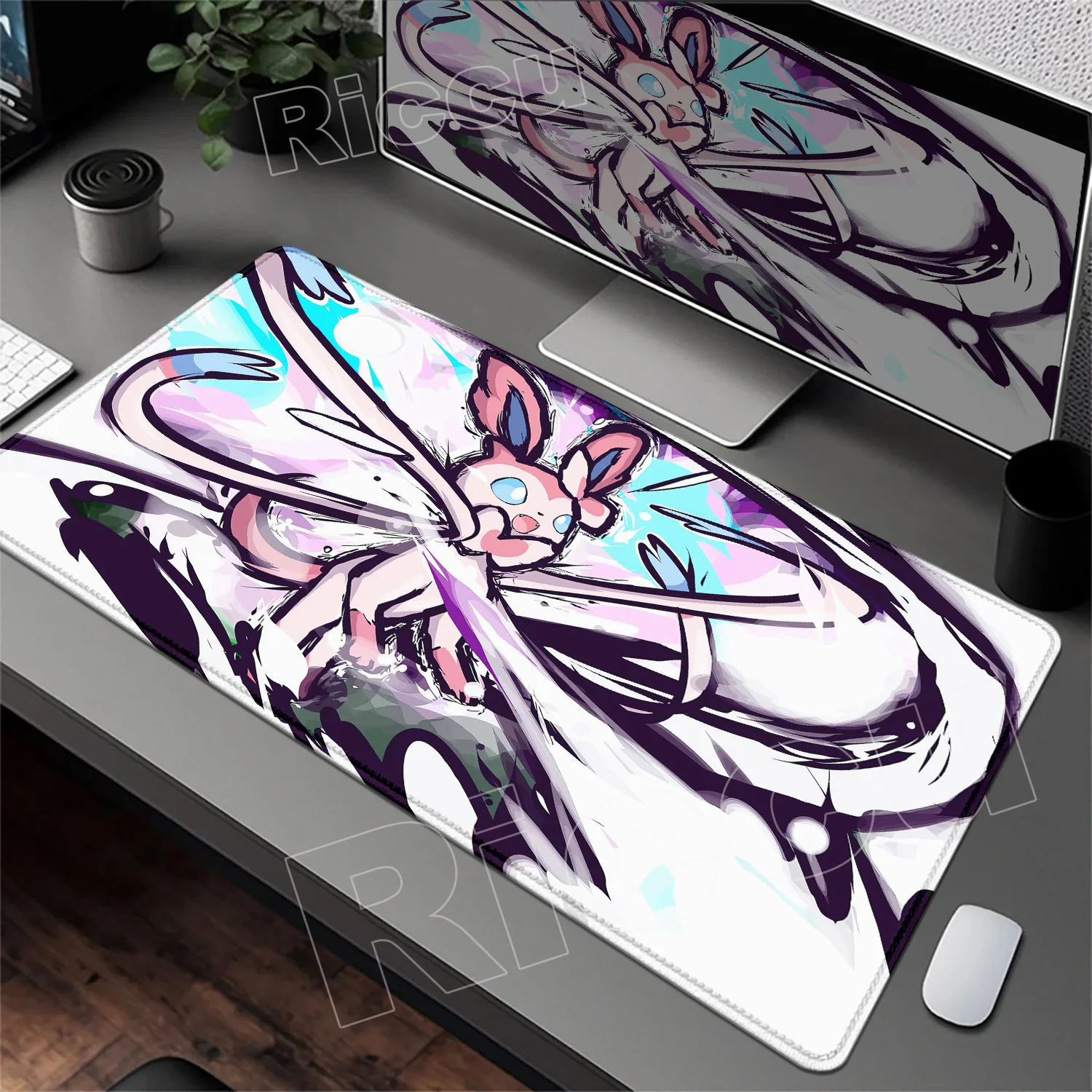 

Cute Eevee Family Mousepad Large Kawaii Anime XXL Mouse Mat Non-Slip Rubber Keyboard Mouse Pad Pokemon Game Accessories Desk Mat