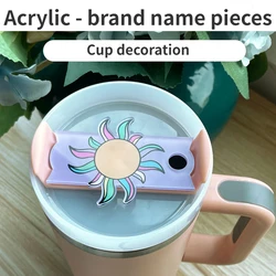 40oz Reusable Cup Lid with Silicone Name Plate for cartoon Nameplate Accessories DIY Replacement Lids for Stanley