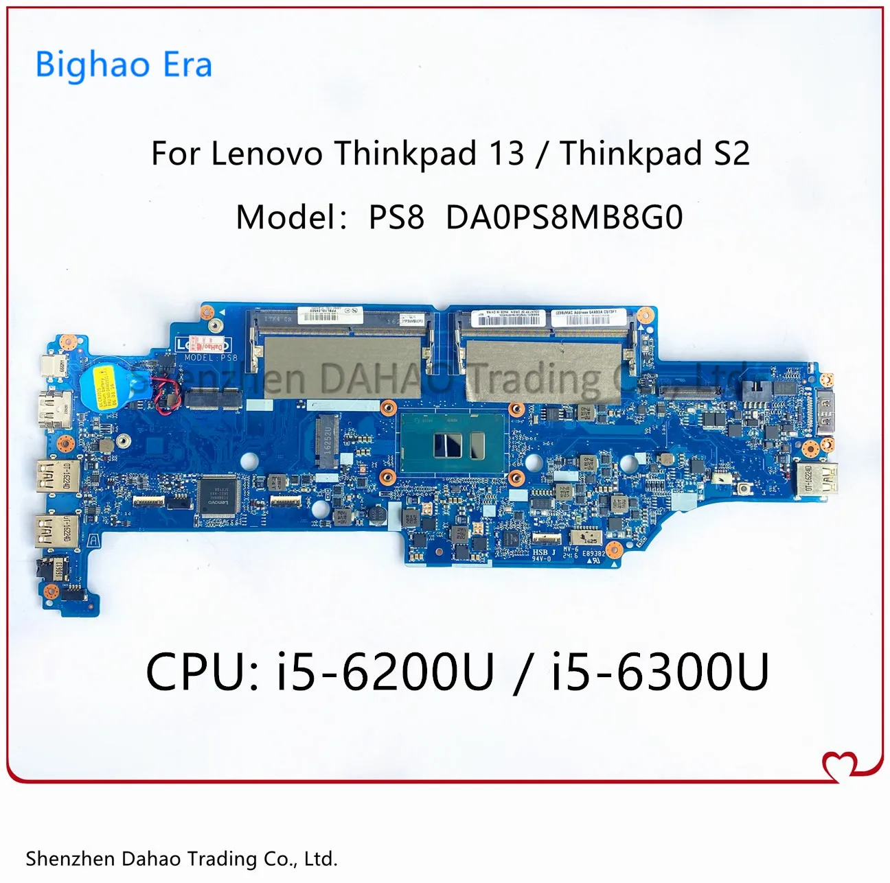 

Fru 01AY547 01AV598 01AV602 01AY557 01AY546 01AV597 For Lenovo Thinkpad Yoga 13 S2 Laptop Motherboard With i5-6200U DA0PS8MB8G0