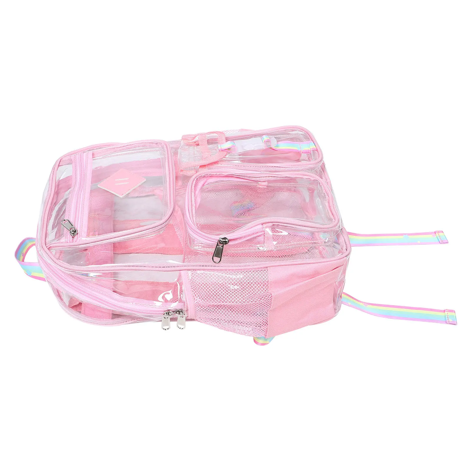 

Clear Small Backpack Stadium Transparent Mini Size Front Pocket Waterproof Durable for Concert Festival Sport Events Work Travel