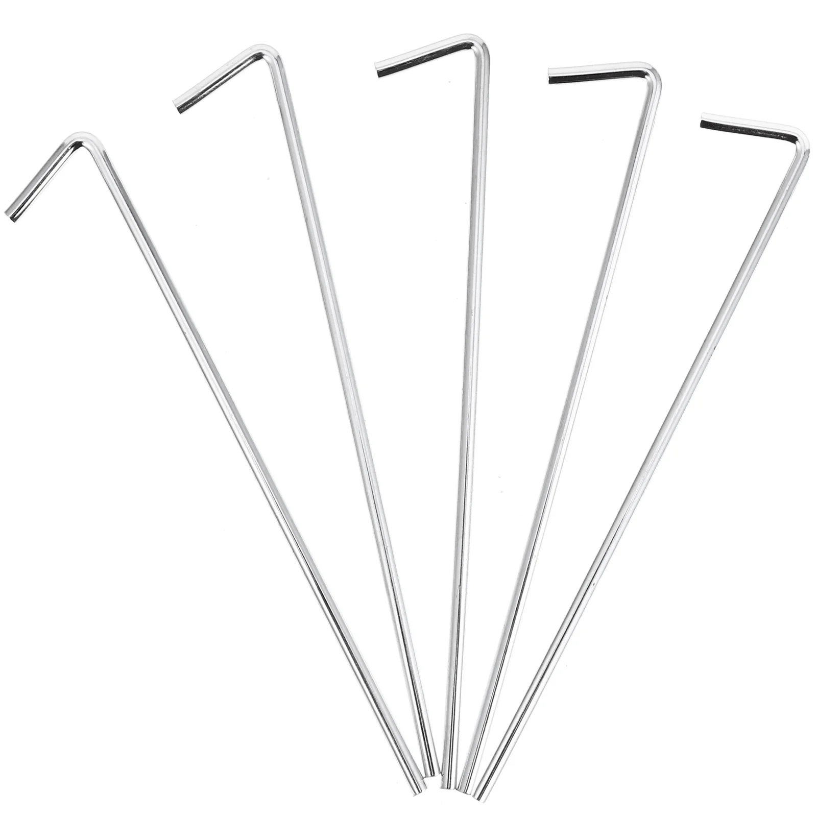 

20 PCS 7-shaped Ground Nail Camping Tent Stakes Pegs Steel Nails Accessories Tarp Canopy