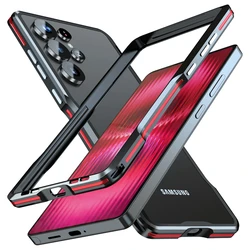 For Samsung Galaxy S26Ultra S25 Edge S24 S23 Ultra Metal Frame Phone Case Aviation Aluminum Alloy Armor Bumper Shockproof Cover