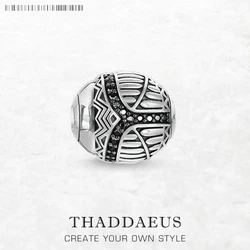 Bead Black Scarab Fine Jewelry Vintage 925 Sterling Silver Gift Lucky Charm For Women Men