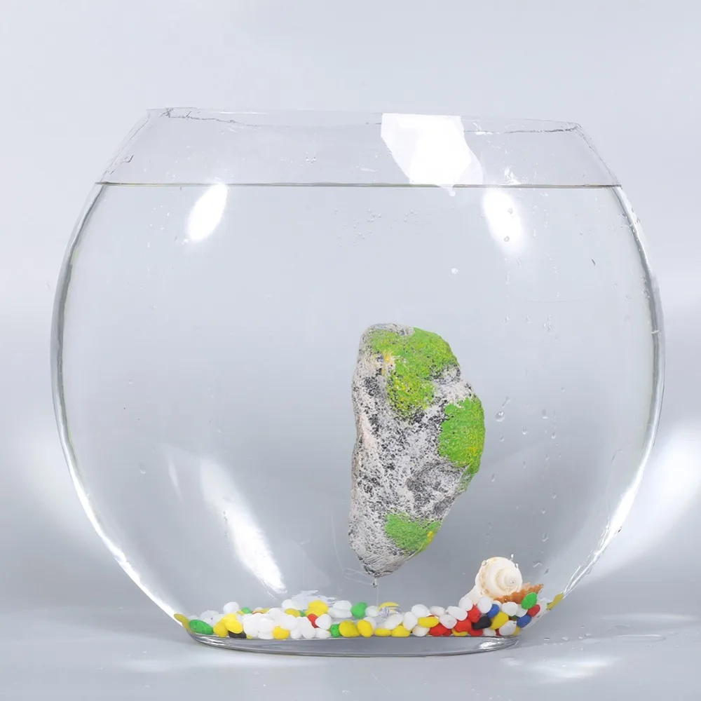 Resin Floating Aquarium Rock Suspended Rock Texture Floating Island Ornament Synthetic Moss Green And Gray Fish Tank Ornament