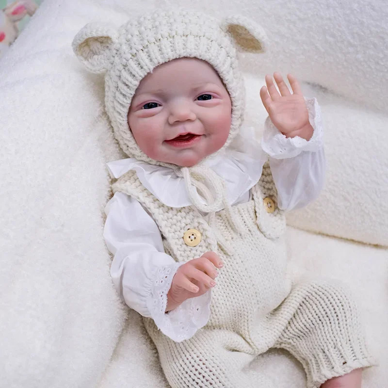 48cm Newborn Baby Doll Lifelike Soft Touch Cuddly Reborn Baby Doll Charlie Full Body Vinyl Silicoen Soft with 3D Skin Paint