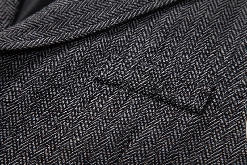 Herren Retro Revers Kette Weste Mode Fischgräten Grob Tweed Taschen Anzug Weste Britischen Casual Vintage Gentleman Freizeit Party – Detail 12