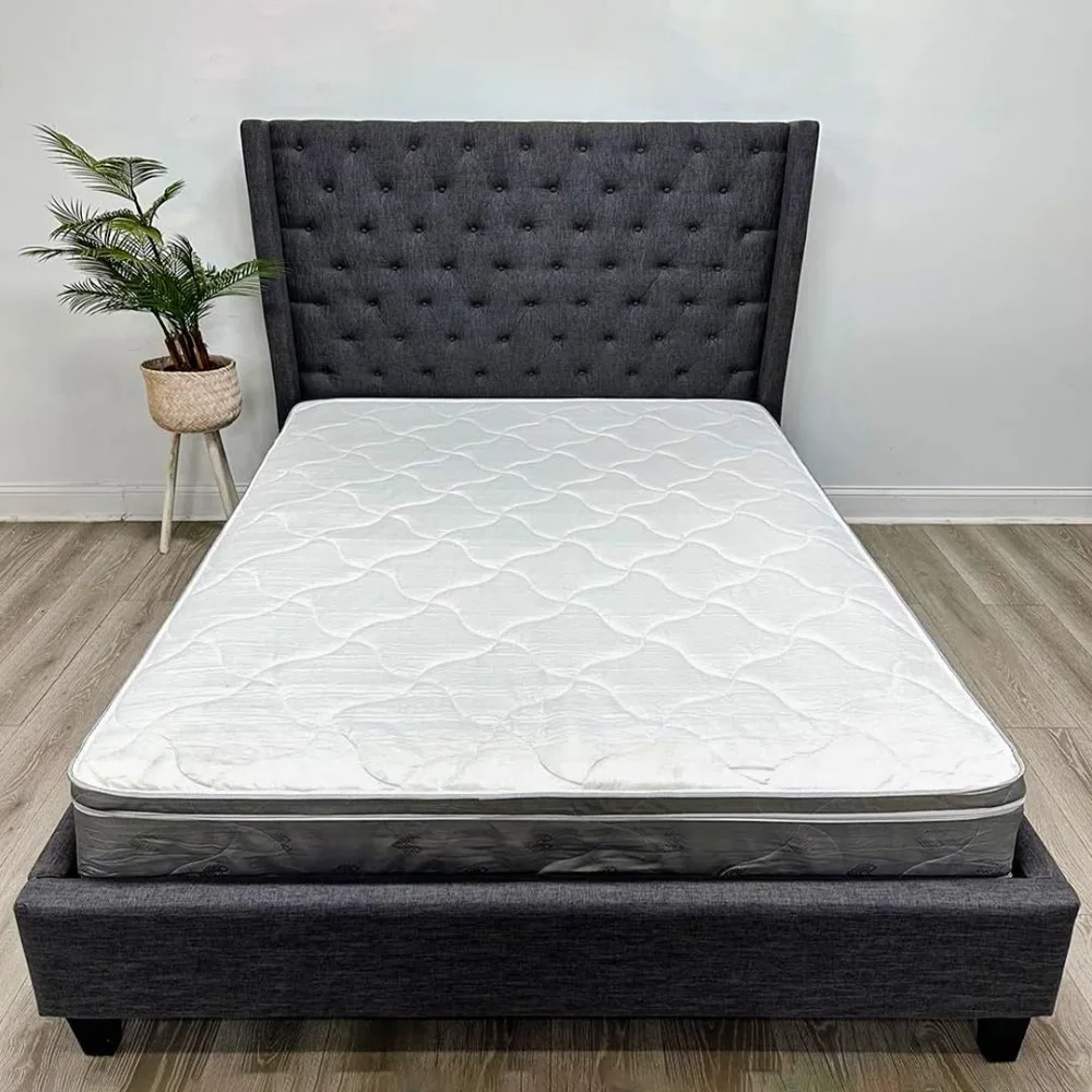 Size Mattress - 6 Inch Cool Comfort Foam & Spring Hybrid Mattress with Breathable Organic Cotton Cover - Quilted Soft Tight Top