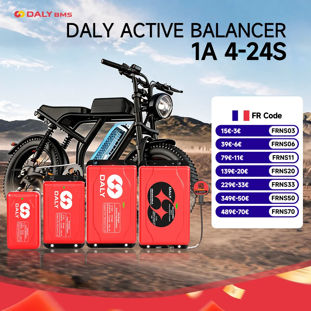 Égaliseur DALY software Active 1A avec Bluetooth UART 1A 4S 8S adapté aux batteries LI-ION Lifepo4 LTO
