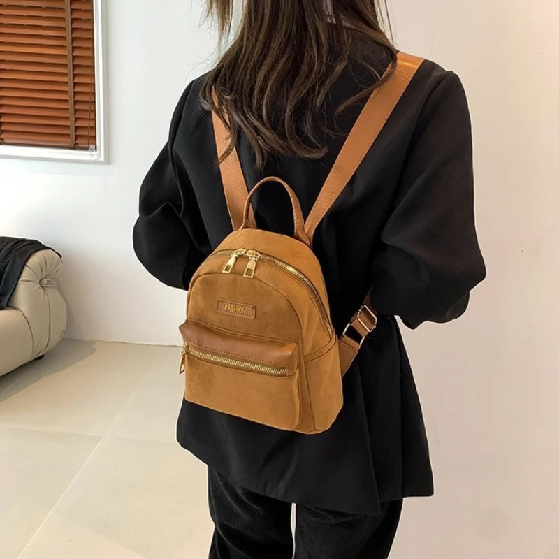 Suede Kids Backpack for Boy Women Crossbody Bag Toddler Backpack Cute Backpack Back To School Bags Class Bags for Girl Mochila