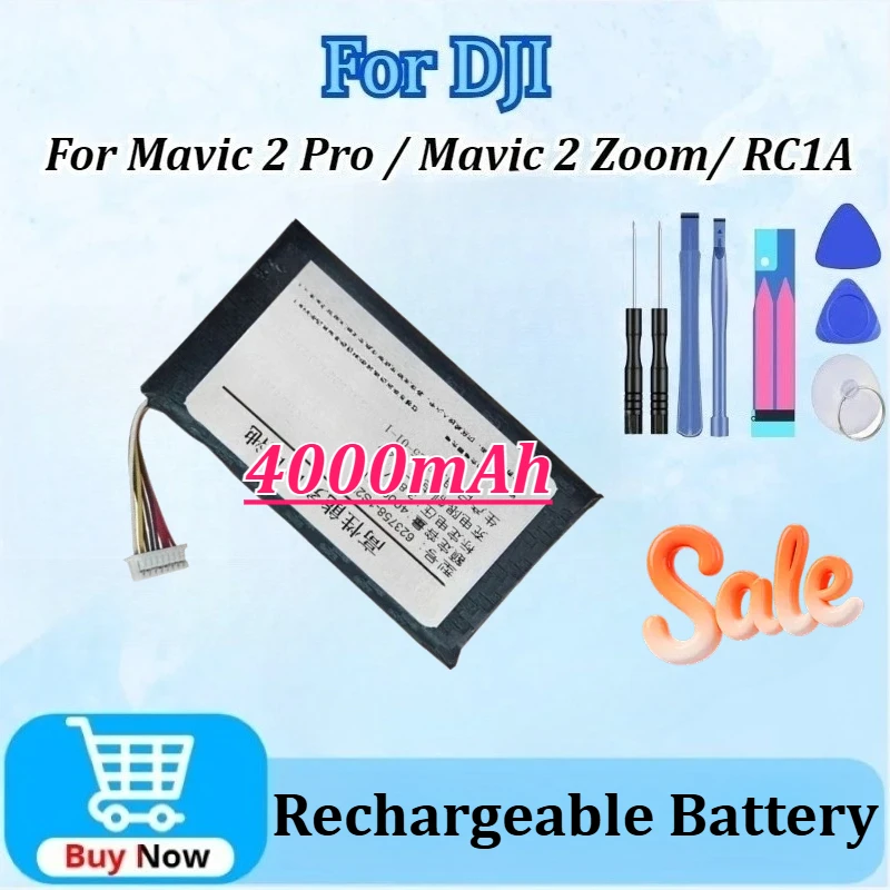 

623758-1S2P 3.85V 4000mAh Replacement Battery for DJI Mavic 2 Zoom/ Mavic 2 Pro / RC1A Remote Controller Batteries+Tools