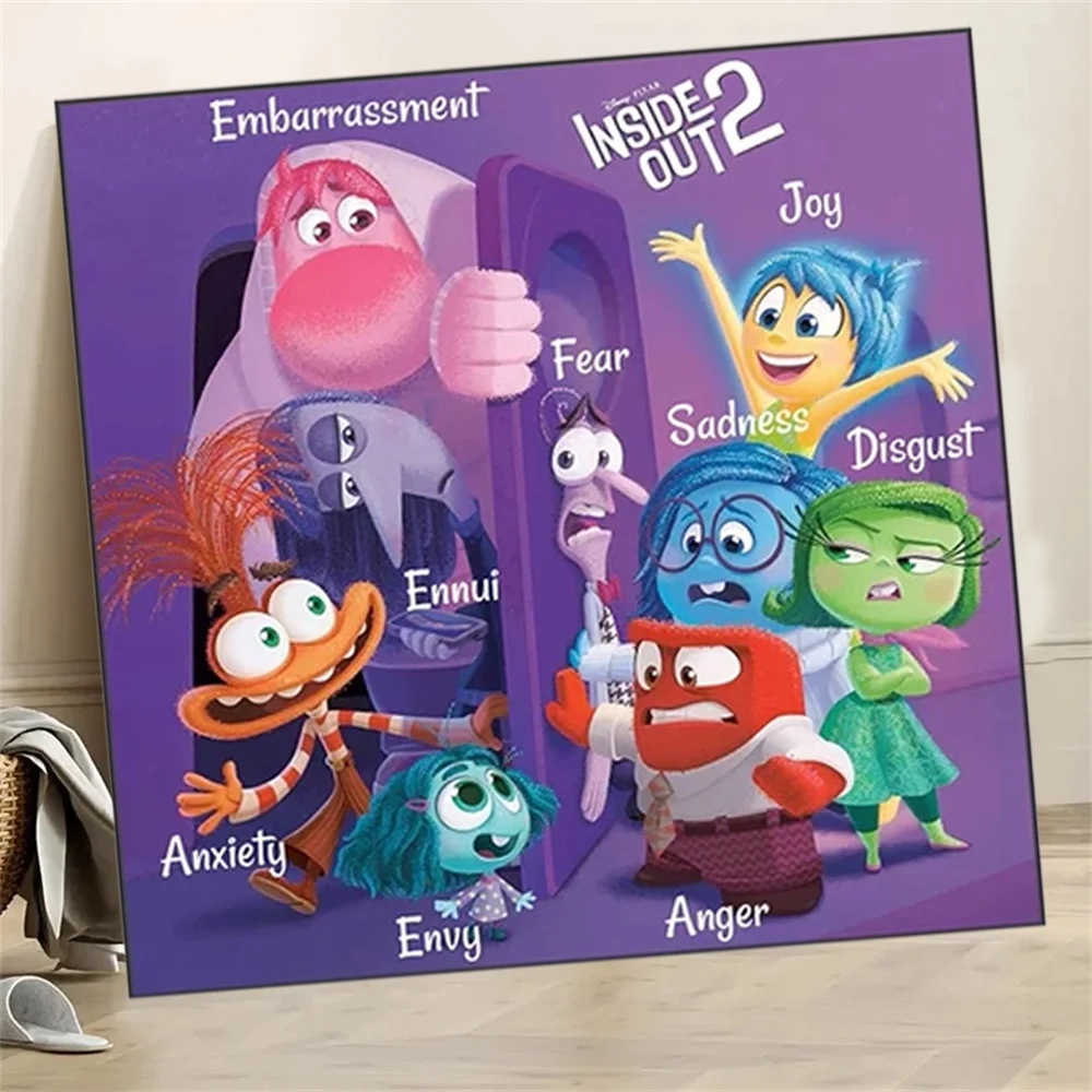 Disney Movie Posters and prints Cartoon Film Inside Out 2 Canvas Painting Wall Art Picture For Kids Bedroom Motivational Decor