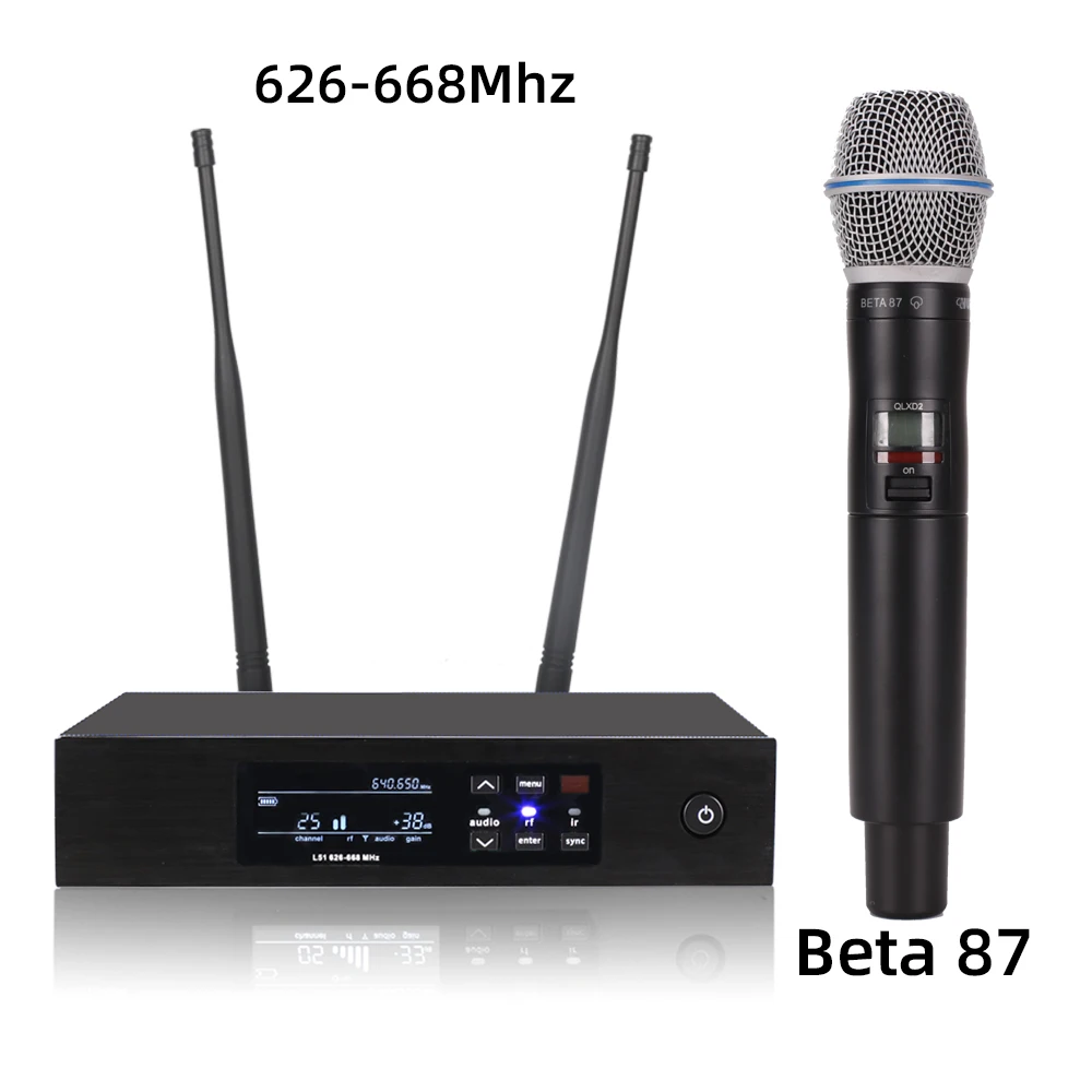 Dupla Microfone Condensador Sem Fio, Diversidade Digital, Profissional Uhf Ao Ar Livre, Maclex D4, BET87A, Karaoke, Palco, Desempenho Mic