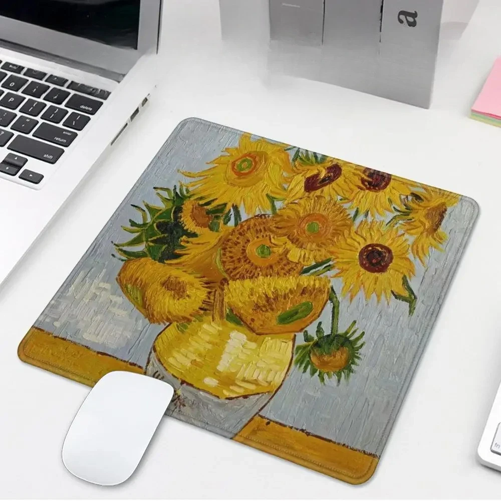 Van Gogh Almond Blossom Mouse Pad Non Slip Desk Mat Office Home Oil Painting Style Mouse Carpet Rubber Base Desktop Pad Maouse