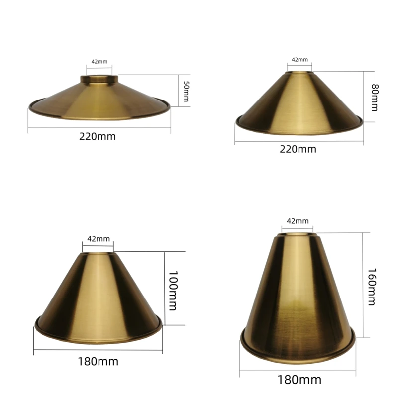 Metal lampshade Finished Iron light shade 4 style Edison Fixture shades DIY Metal Brushed Gold bronze lamp accessories