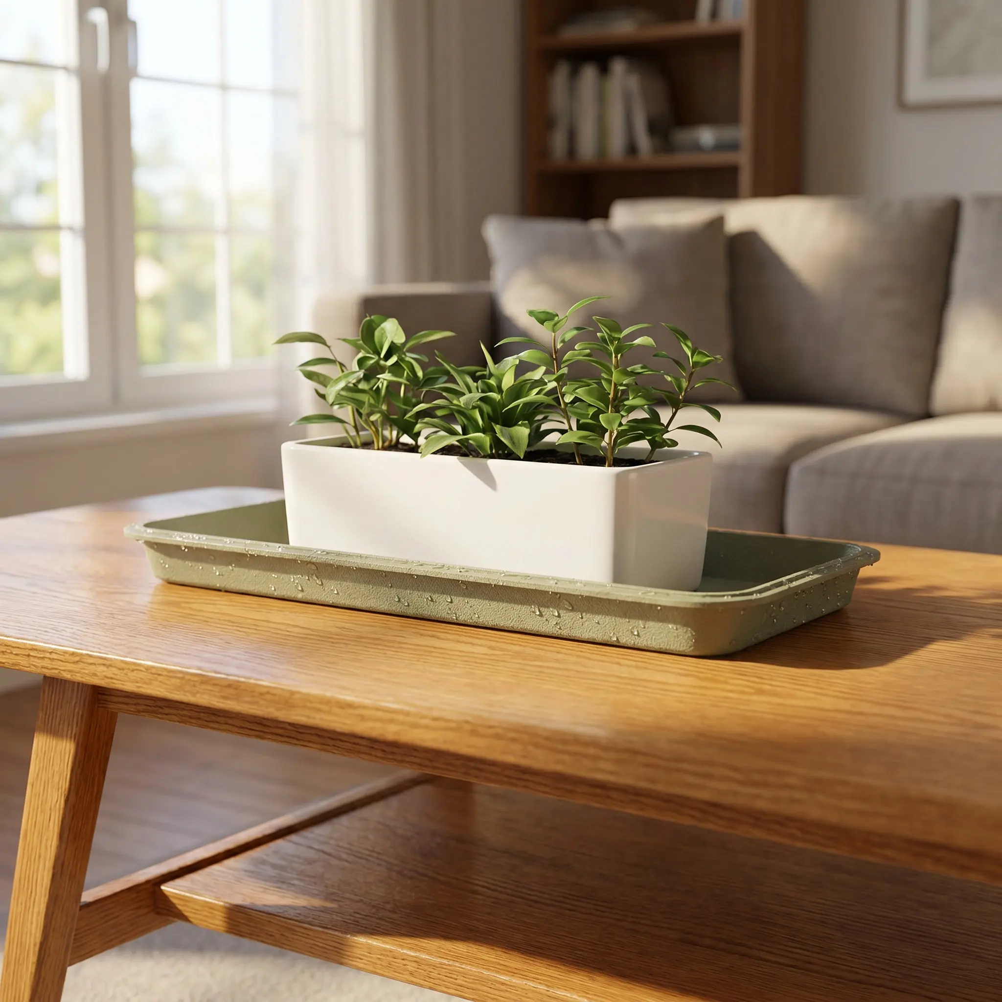 Rectangular Plastic Plant Tray 29.5x14.5cm Flowerpot Saucer for Indoor Plants Windowsill Gardens Succulents Nursery Seedling