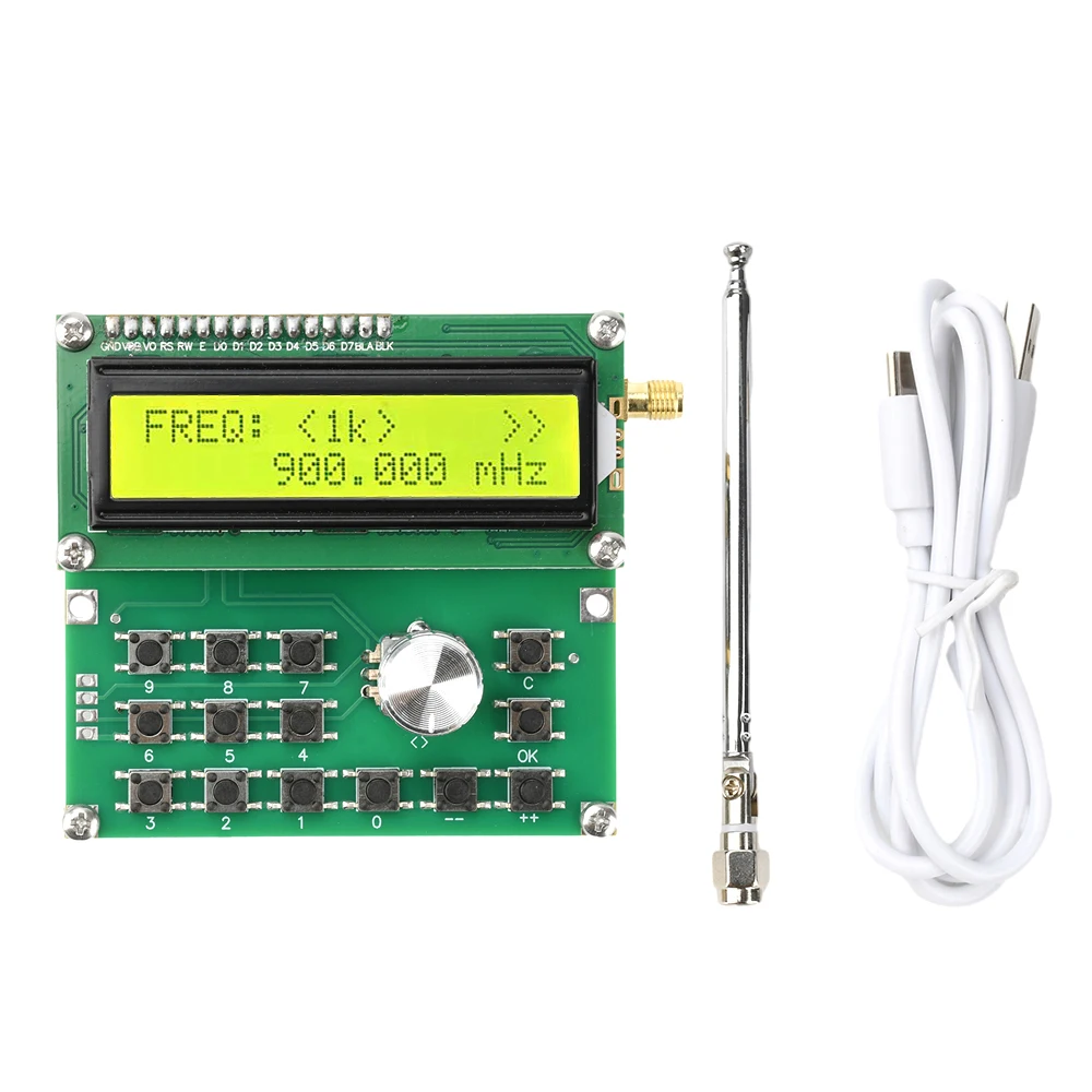 35MHz-4400MHz RF Signal Generator DC 4.5V-5.5V ADF4351 Signal Source Module, 1K/10K/100K/1M Step Mode, Type-C Interface
