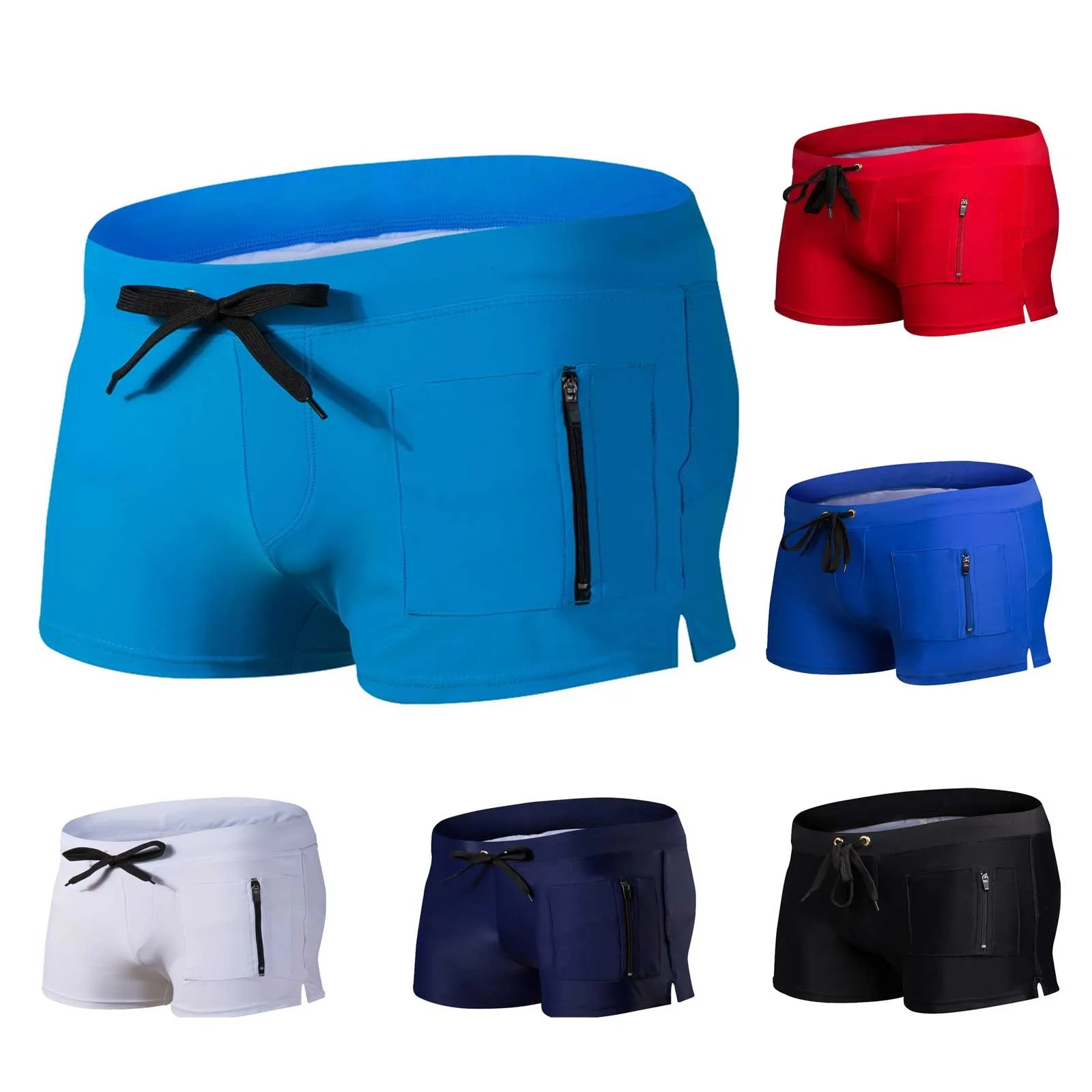 Swim Shorts Men Zipper Pocket Casual Mens Shorts Fast Dry Boardshorts Joggers Men'S Trunks Summer Mens Short Homme Masculino
