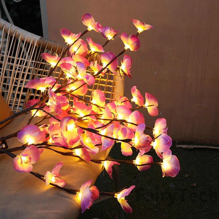 20 LED Flower String Fairy Light Butterfly Orchid Branch Garland Light Vase Filler Flower Fairy Light Christmas Home Decoration