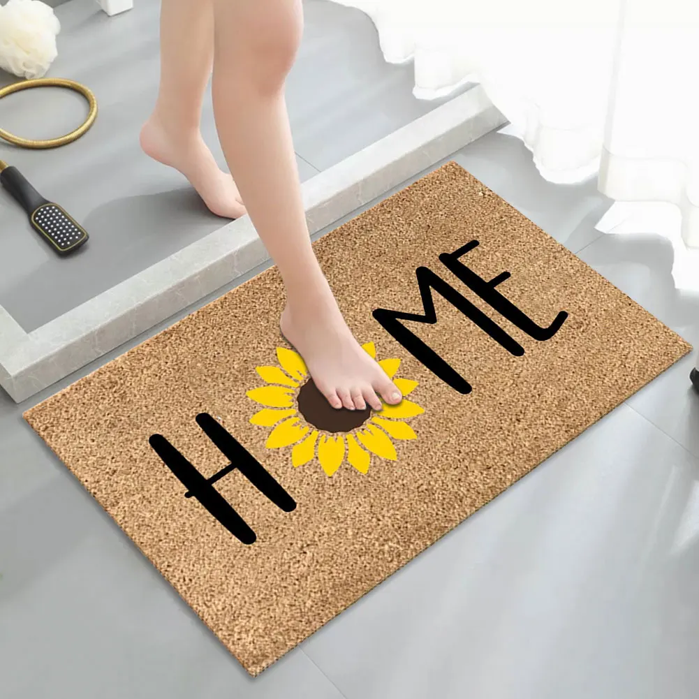 Hello Door Mat Absorbent Welcome Door Mat Non Slip Front Door Mat 40x60cm Low Profile Doormat for Bathroom Entryway