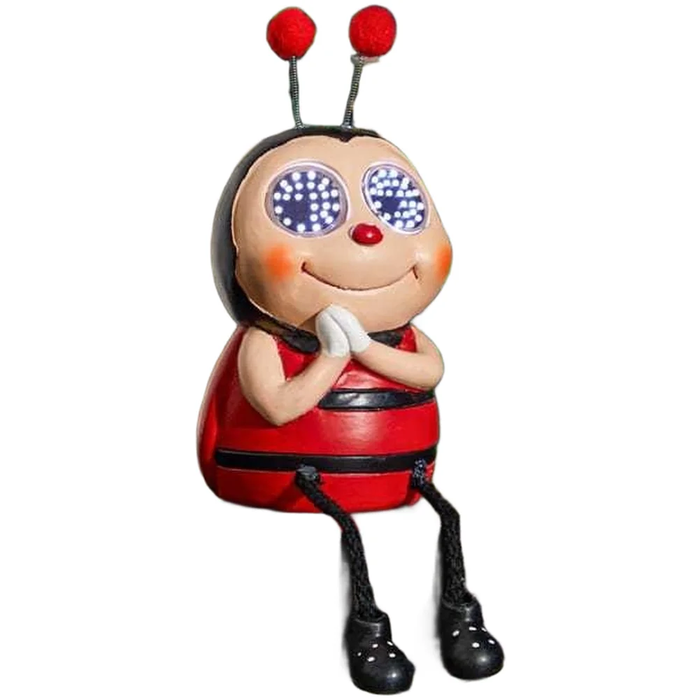 Animated for Solar Lamp for Solar Ladybug Light Power Playful Animated Eyes Sturdy Outdoor Build Animated Eyes Garden Light