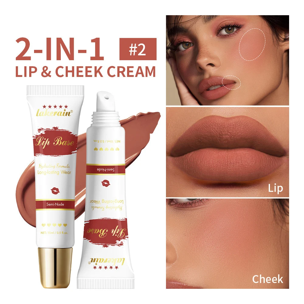 1 pedaço de primer labial, esmalte labial fosco delicado e suave, creme blush multiuso, presente de feriado de cosméticos femininos