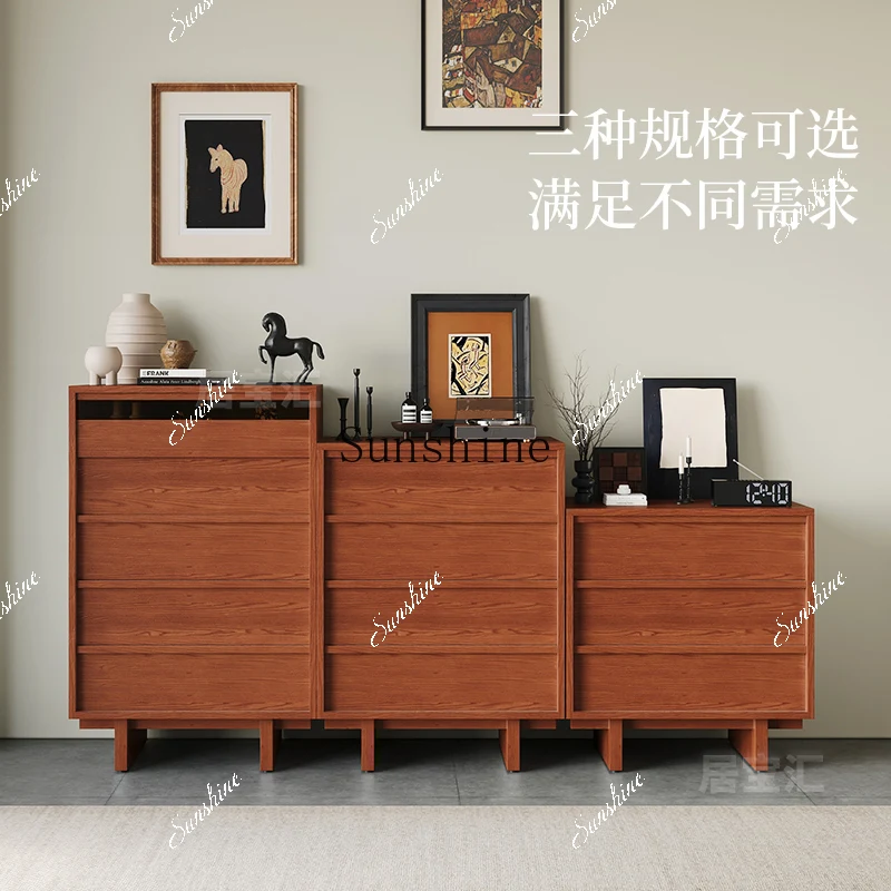 

Retro style solid wood against the wall floor simple household entrance living room sofa side cabinet FT