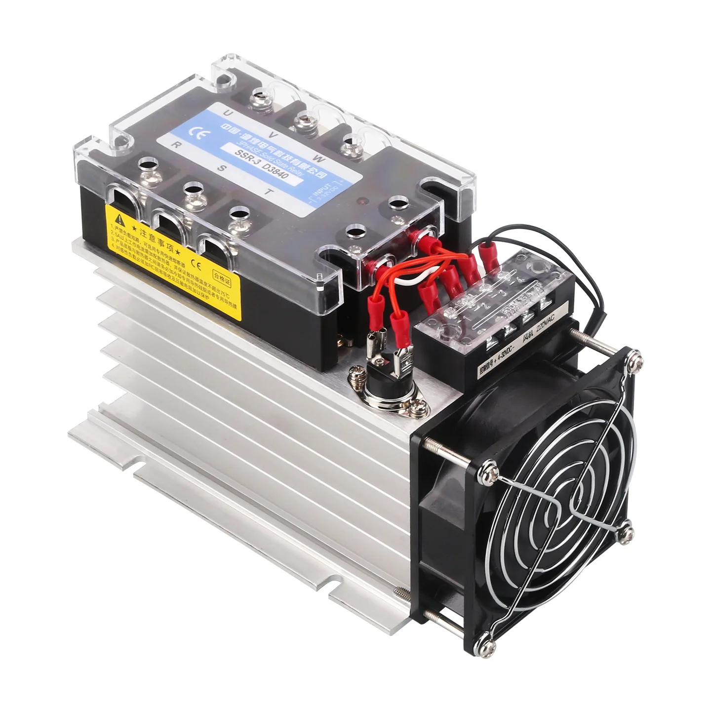 Three-phase solid state relay set Cooling integrated 60DA DC to AC 25/40/80/100/200DA