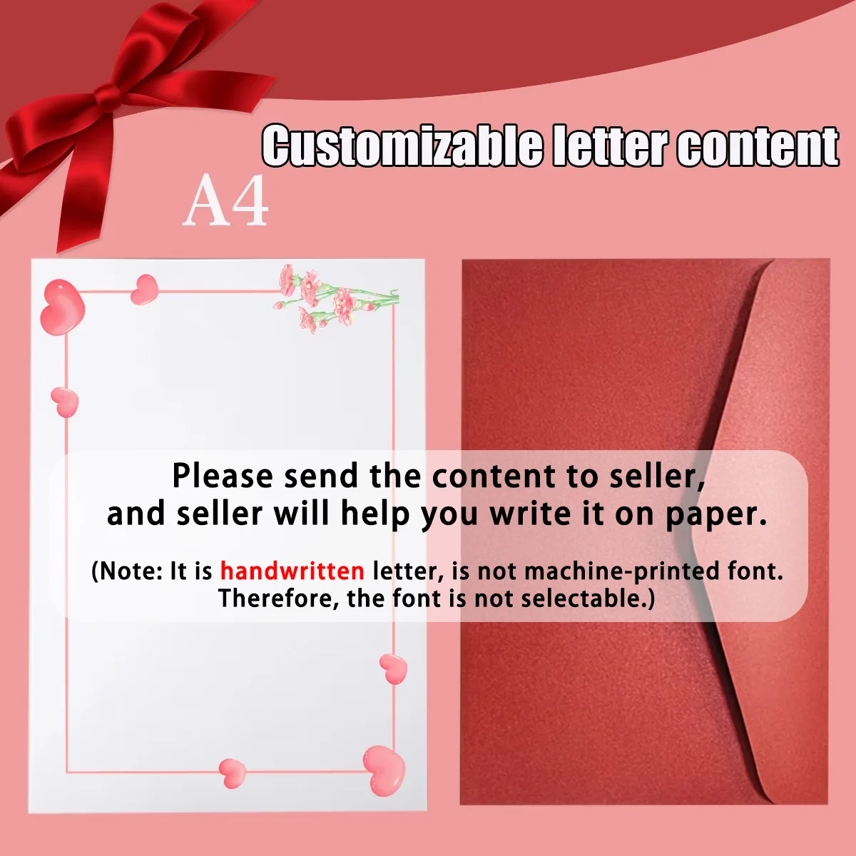 Dropshipping handwritten letters, DIY Customized envelope letter, Valentine's Day letter customization, friend blessing gift..