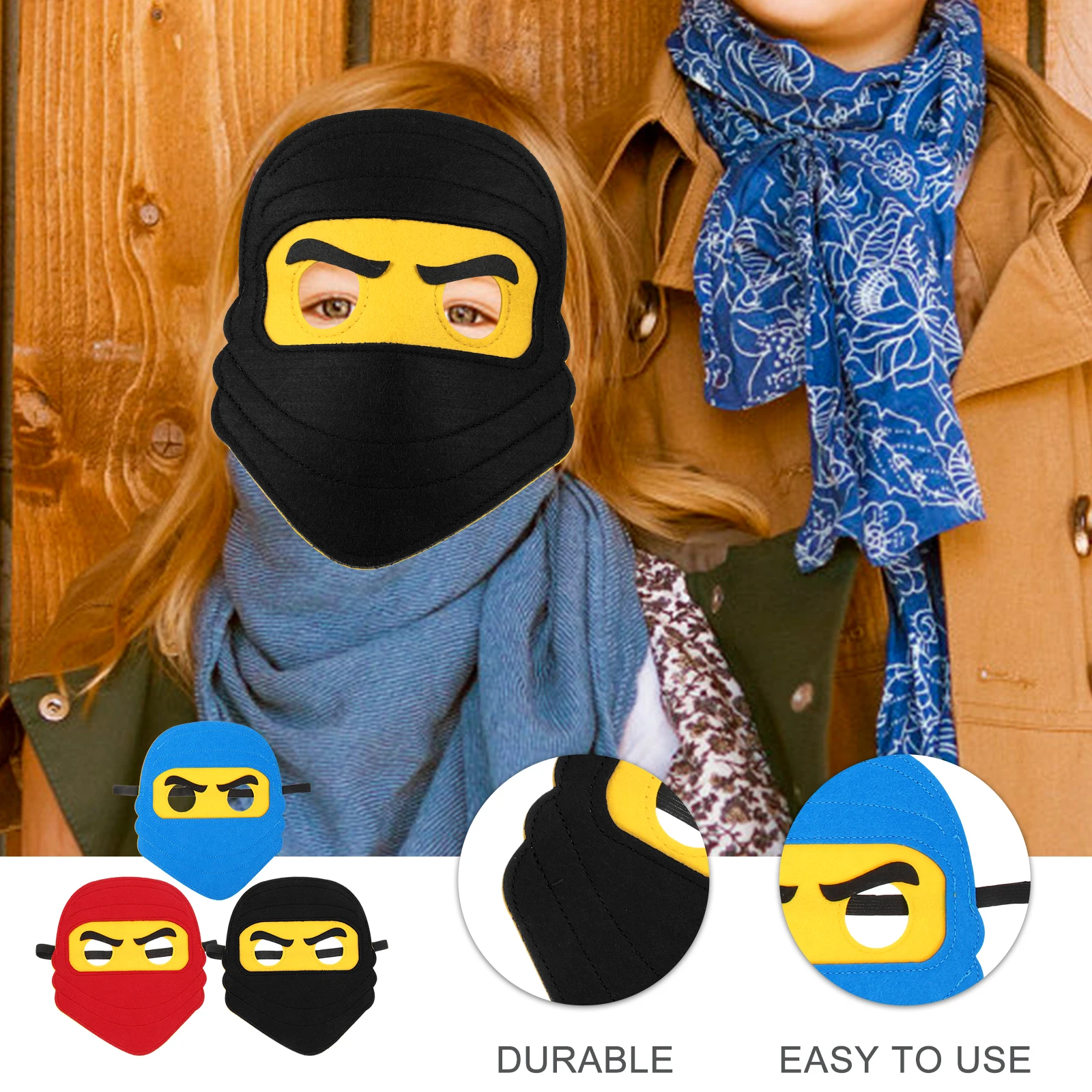 

3 Pcs Felt Masks Pirate Eye Shades Kids Holiday Party Accessories Red Blue Black Colors Children Carnival Cosplay Props
