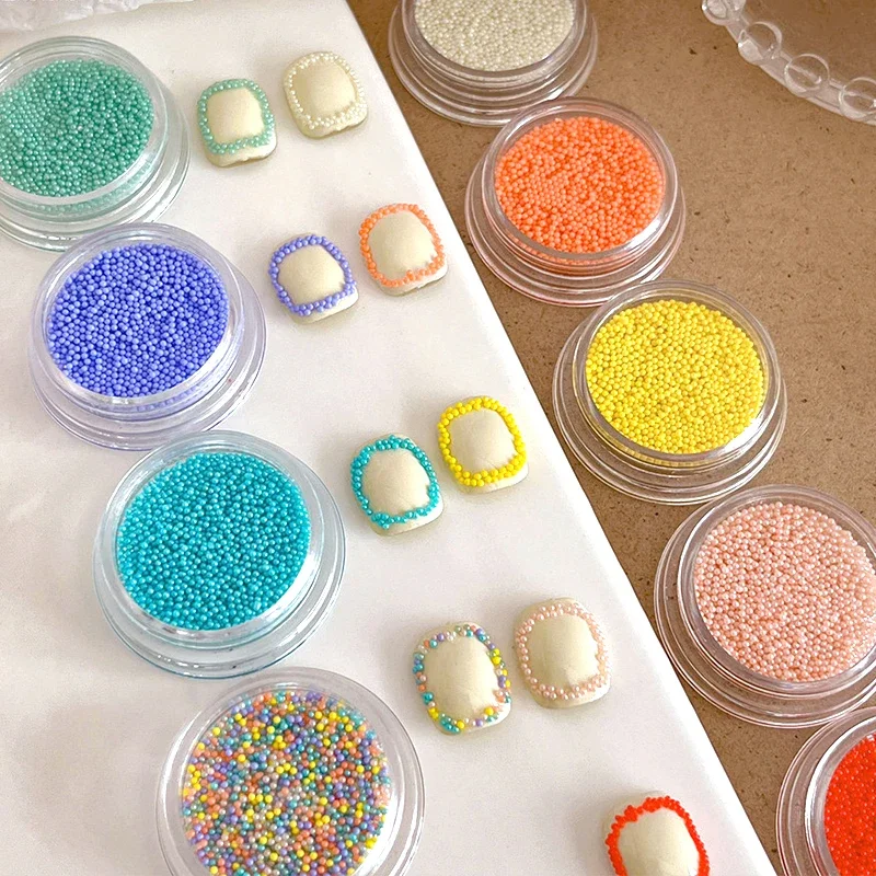 小さなマカロンバブルボールビーズネイルアートデコレーションチャーム混合カラフルな 3D キャンディ樹脂ネイルキャビアマニキュアアクセサリー