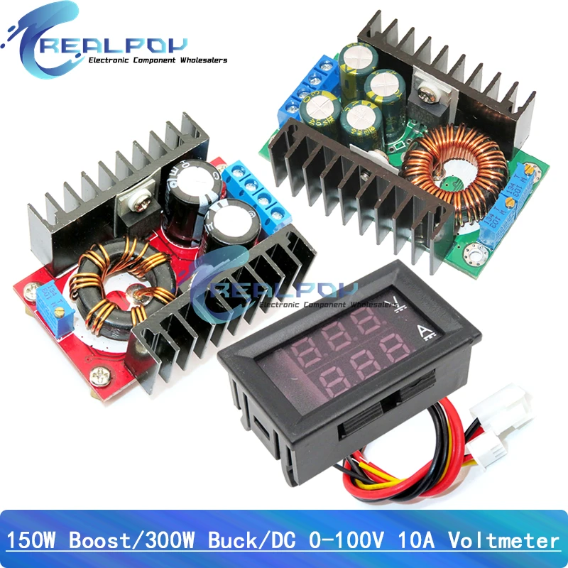 DC 9A 300W 150W Step Up Boost Converter Step Down Buck Moduł zasilacza DC 0-100V 10A Woltomierz cyfrowy Amperomierz Dual Dual