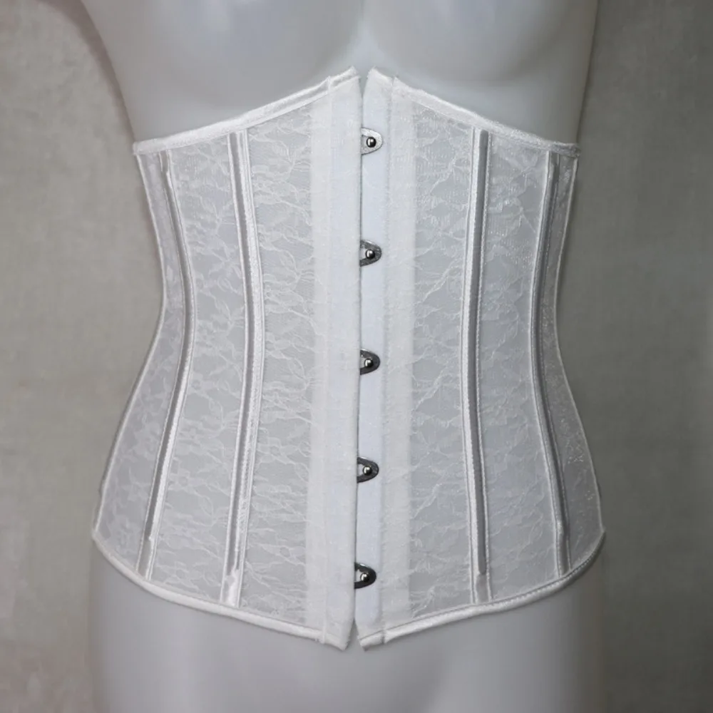 Sexy Corset Underbust Women Gothic Corset Top Curve Shaper Modeling Strap Slimming Waist Belt Lace Corsets Bustiers Black White