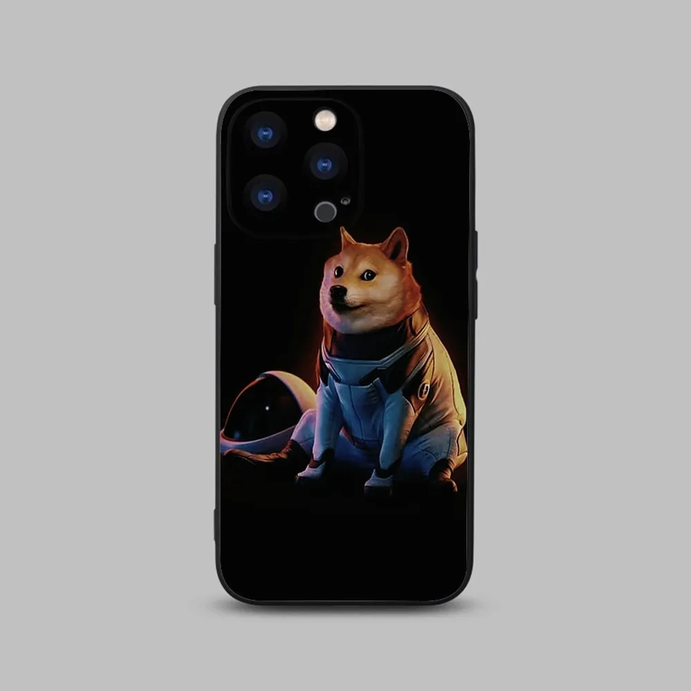 Doge Dog Cheems Meme Phone Case For iPhone 15,14,13,12,11 Plus,Pro,Max,XR,XS,X,7,8 Plus,SE,Mini Black Silicone Soft