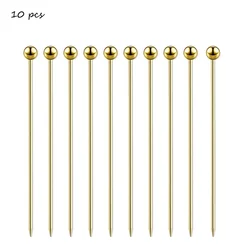 10 Pcs 304 Stainless Steel Food Picks Reusable Cocktail Sticks Reusable Drink Picks Martini Picks Toothpicks Fruit Picks