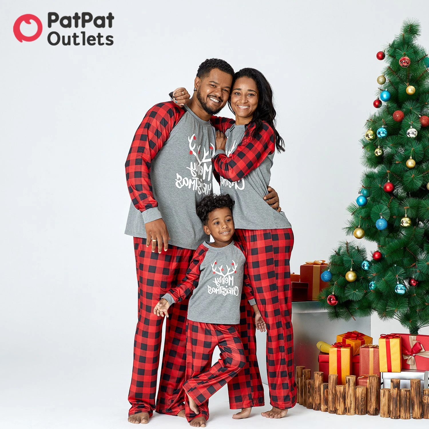 PatPat Family Matching Outfits Merry Christmas Costumes Family Look Baby Mother Daughter Clothes Deer Pajamas Flame Resistant