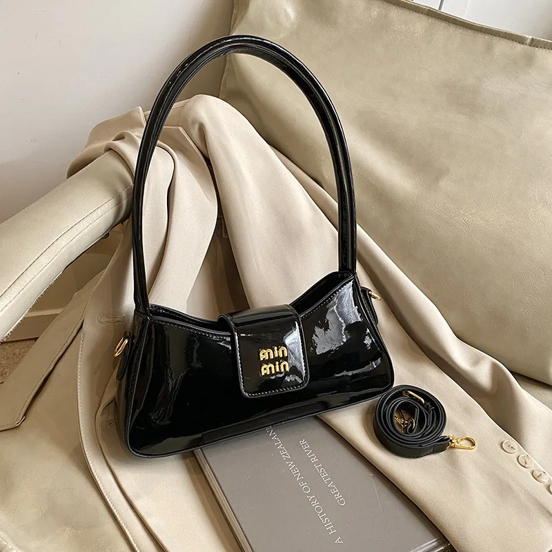 

2025 Spring Summer Waxed Leather Shoulder Bag, Women's Vintage Underarm Purse, Trendy Crossbody Day to Night Tote, Casual Sling