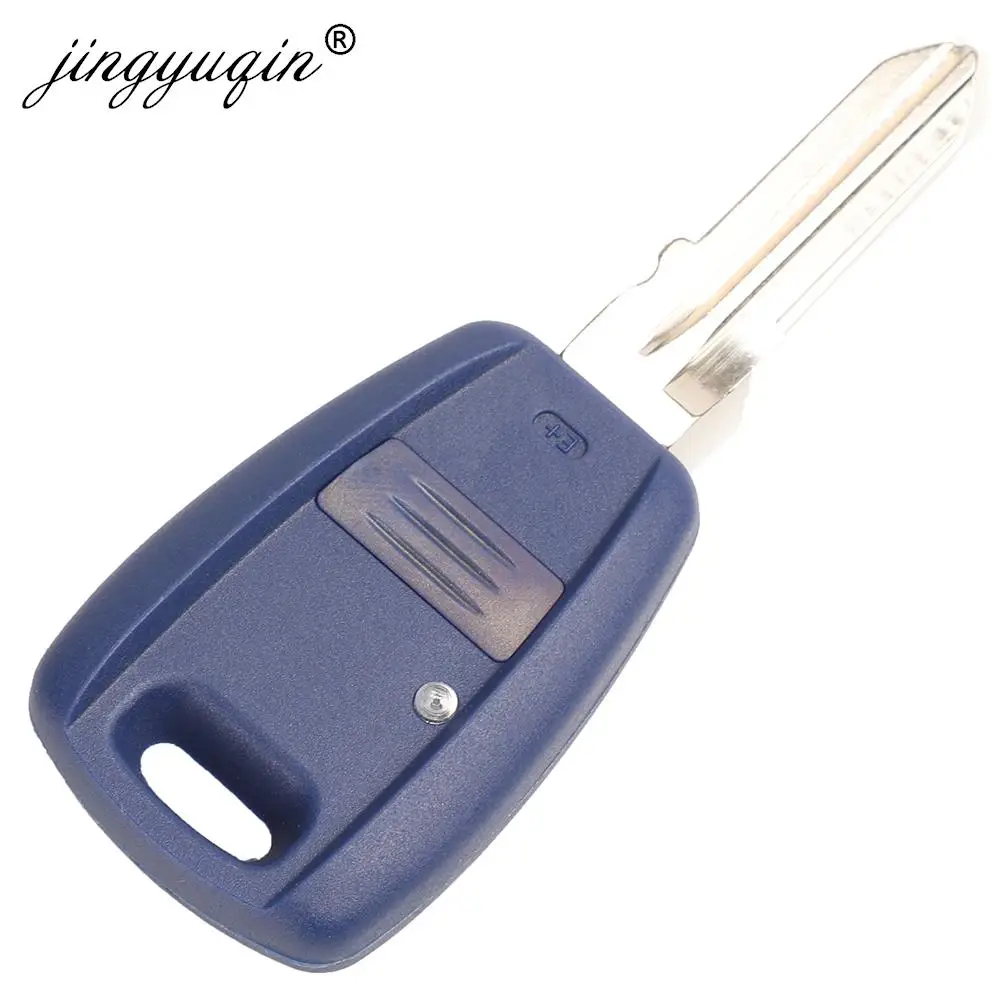 jingyuqin Car Key Shell For Fiat 500 Fiorino Ducato Doblo Bravo Panda Marea Seicento Transponder SIP22/GT15R Blue Blank Case