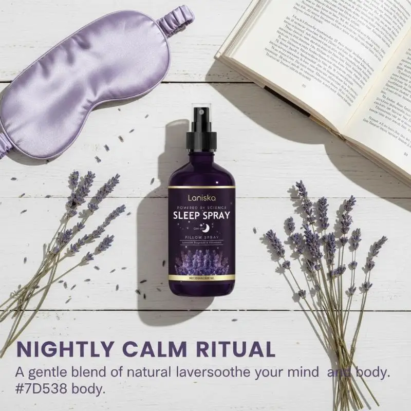 Lavender Sleep Spray Relieves Anxiety Relaxes Body & Mind Helps Improve Sleep Quality Relieves Anxiety&Helps People Fall Asleep