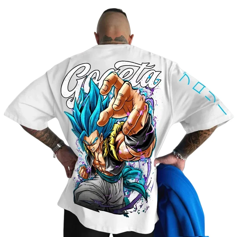 Camiseta con estampado de Dragon Ball Super Saiyan Gogeta, novedad de verano 2021, Camiseta de algodón informal con estampado de Anime de marca Co para hombre y mujer