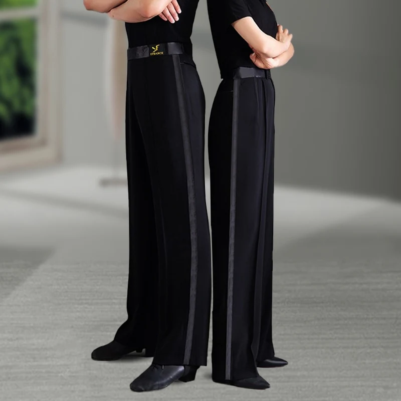 

Men Latin Dance Pants Black Side Trousers Male Ballroom Tango Cha Cha Salsa Dancing Clothes Competition Performance Wear DN4203