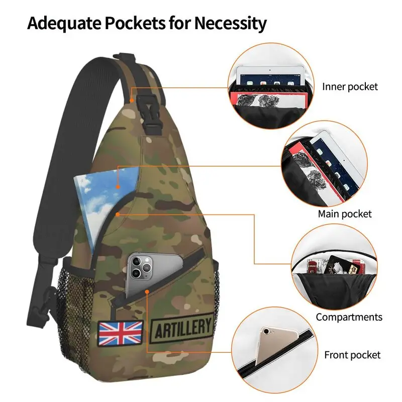 Union Jack British Flag Artillery Sling Chest Crossbody Bag Men Cool Shoulder Backpack for Traveling