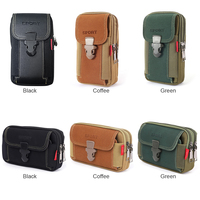 Multi-zipper Men Canvas Waist Belt Bum Bag Casual Portable Mobile Phone Pouches Running Pouch Travel Camping Bags