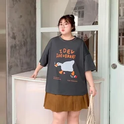 Loose Elastic Comfort T-Shirt for Women, Plus Size Clothing for Lady, Big and Large Add, Casual Tops, Oversize Shorts, Summer